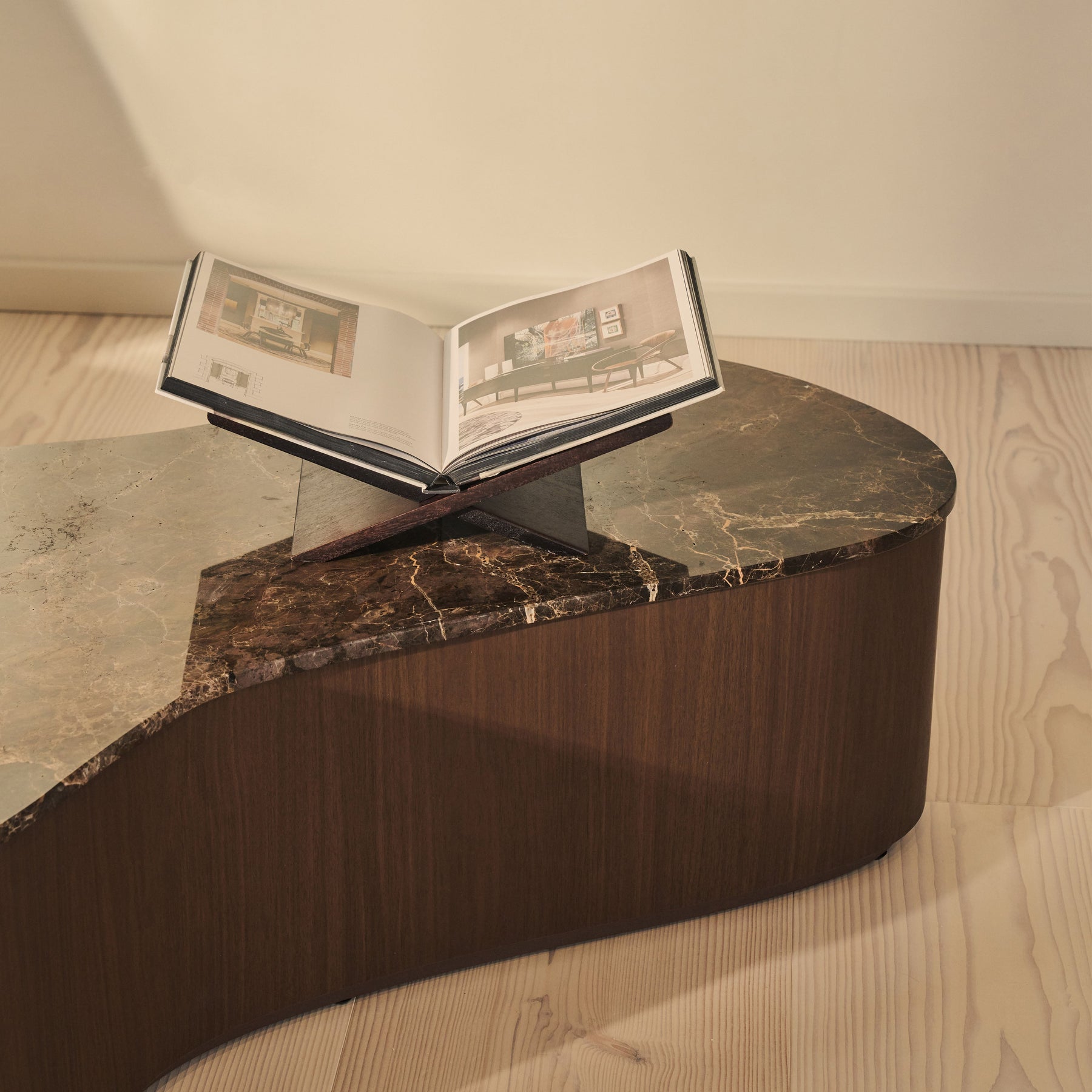 Arlo - Dark Emperador Irregular Dark Wood Premium Extra Large Coffee Table