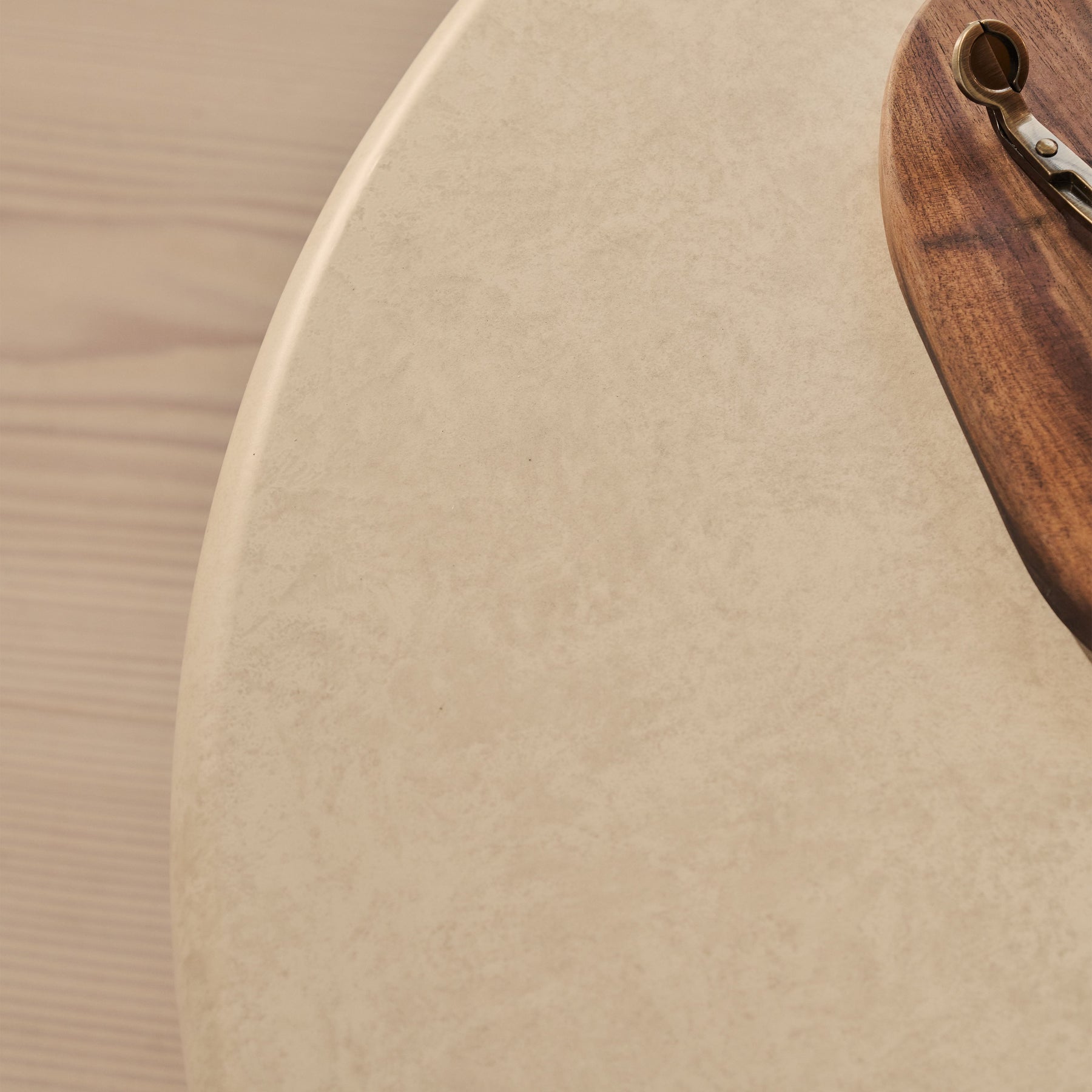 Alina - Concrete Round Large Wooden Coffee Table