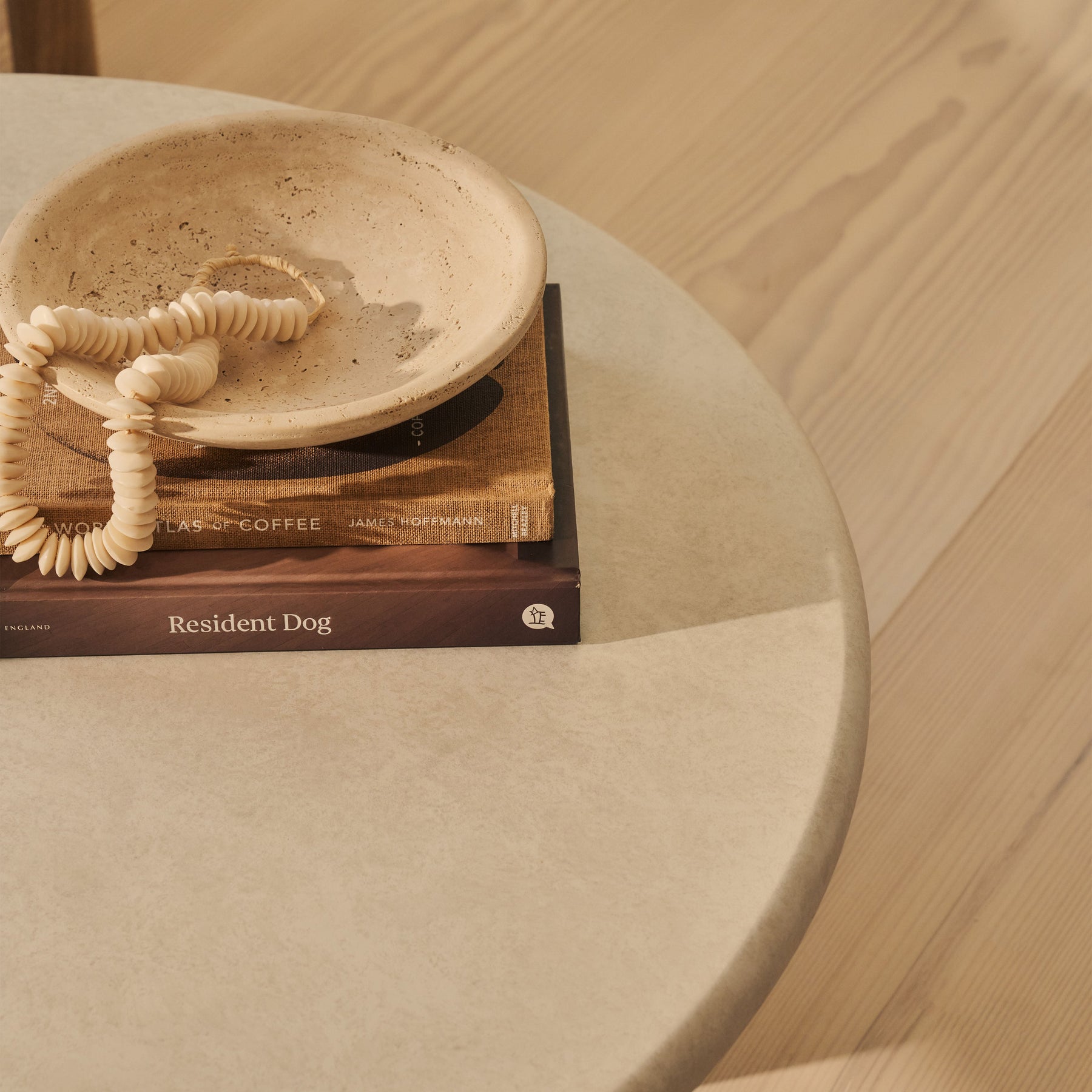 Alina - Concrete Round Large Wooden Coffee Table