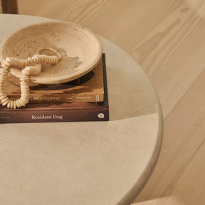 Alina - Concrete Round Large Wooden Coffee Table