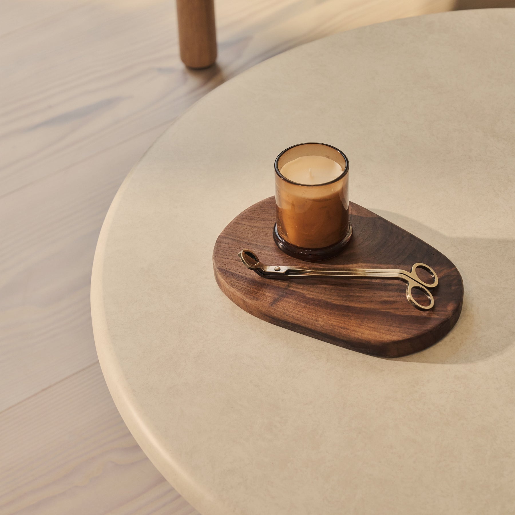 Alina - Concrete Round Large Wooden Coffee Table