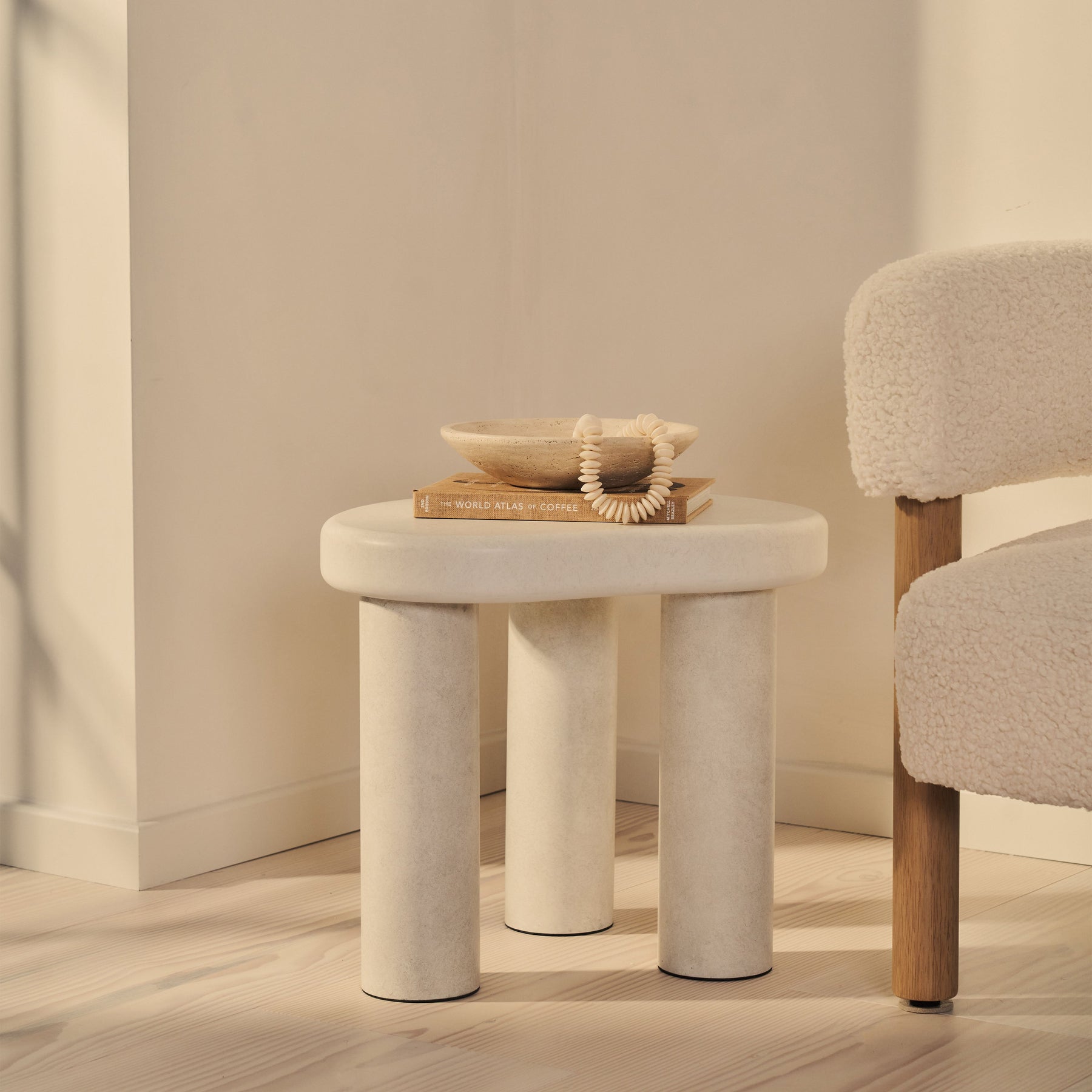 Savanna - Concrete Irregular Wooden Side Table