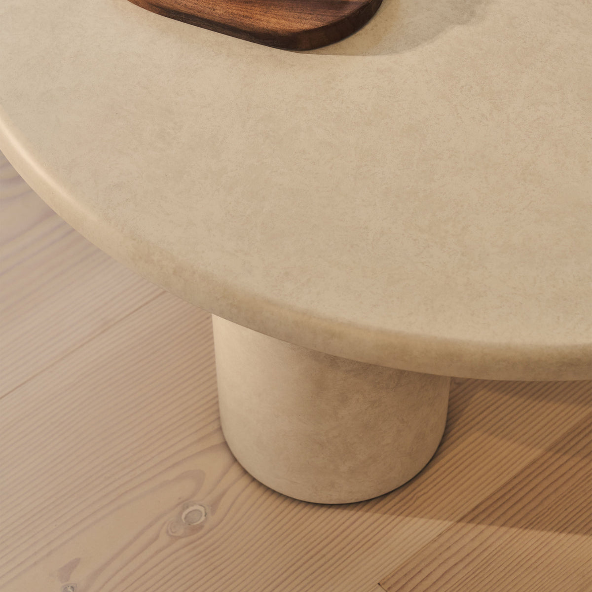 Alina - Concrete Round Large Wooden Coffee Table