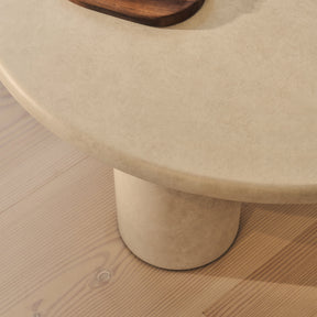 Alina - Concrete Round Large Wooden Coffee Table