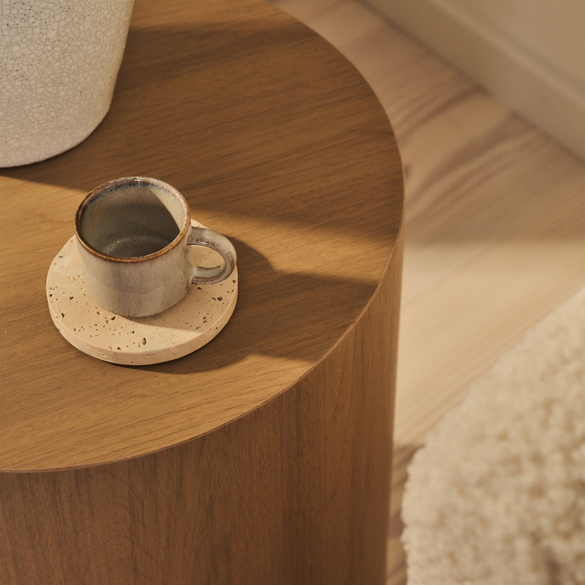Magna - Warm Wood Wave Side Table