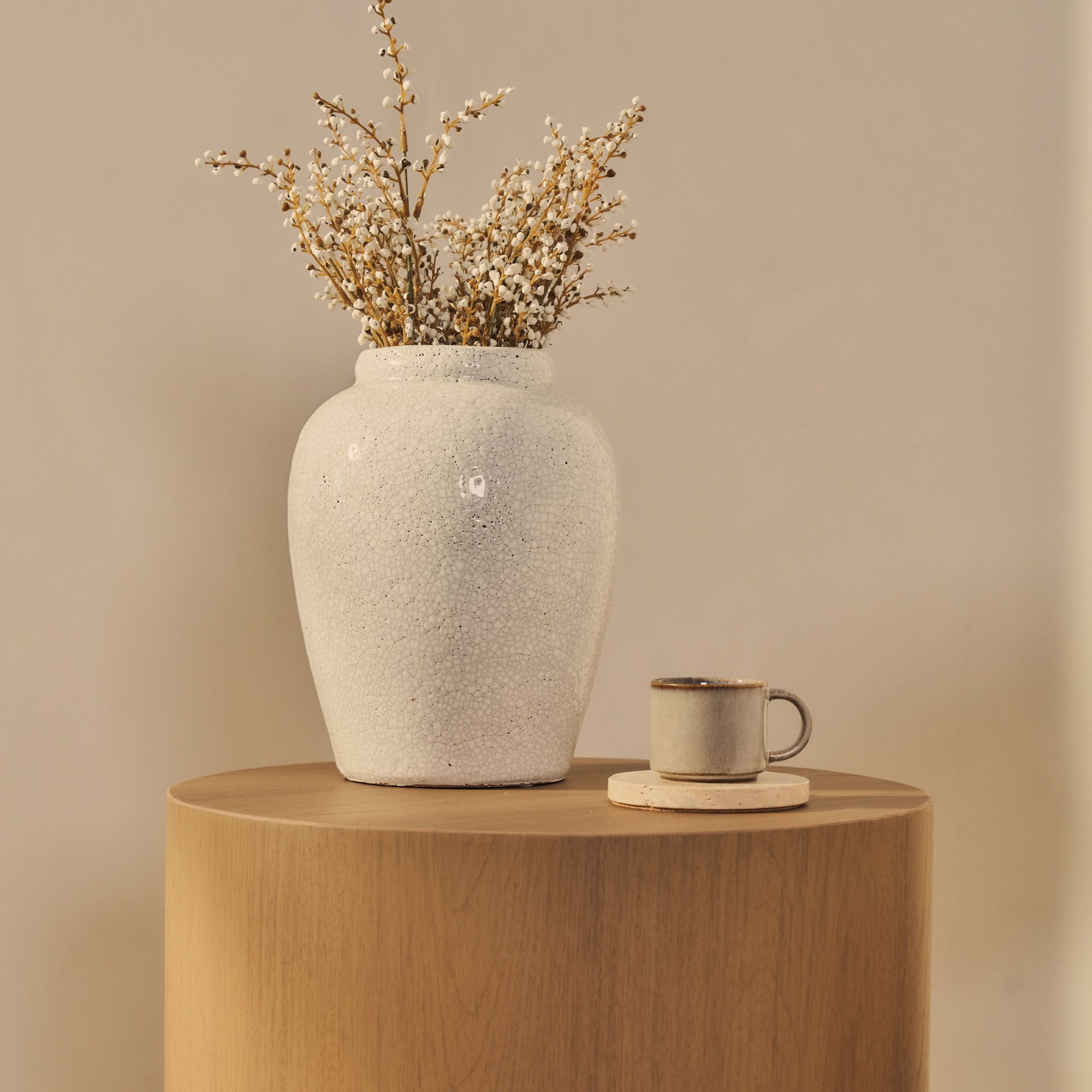 Magna - Warm Wood Wave Side Table