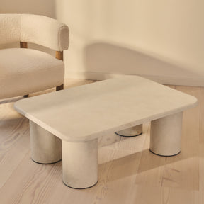 Alina - Concrete Rectangular Large Wooden Coffee Table