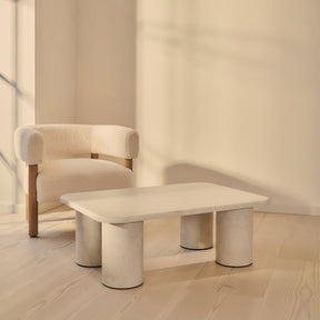 Alina - Concrete Rectangular Large Wooden Coffee Table