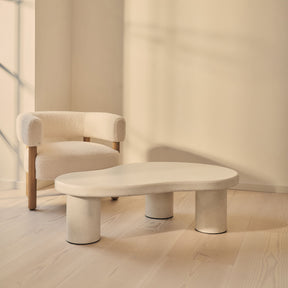 Savanna - Large Concrete Irregular Wooden Coffee Table