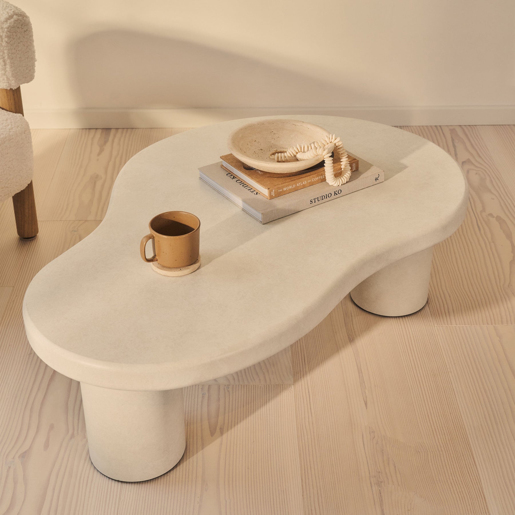 Savanna - Large Concrete Irregular Wooden Coffee Table