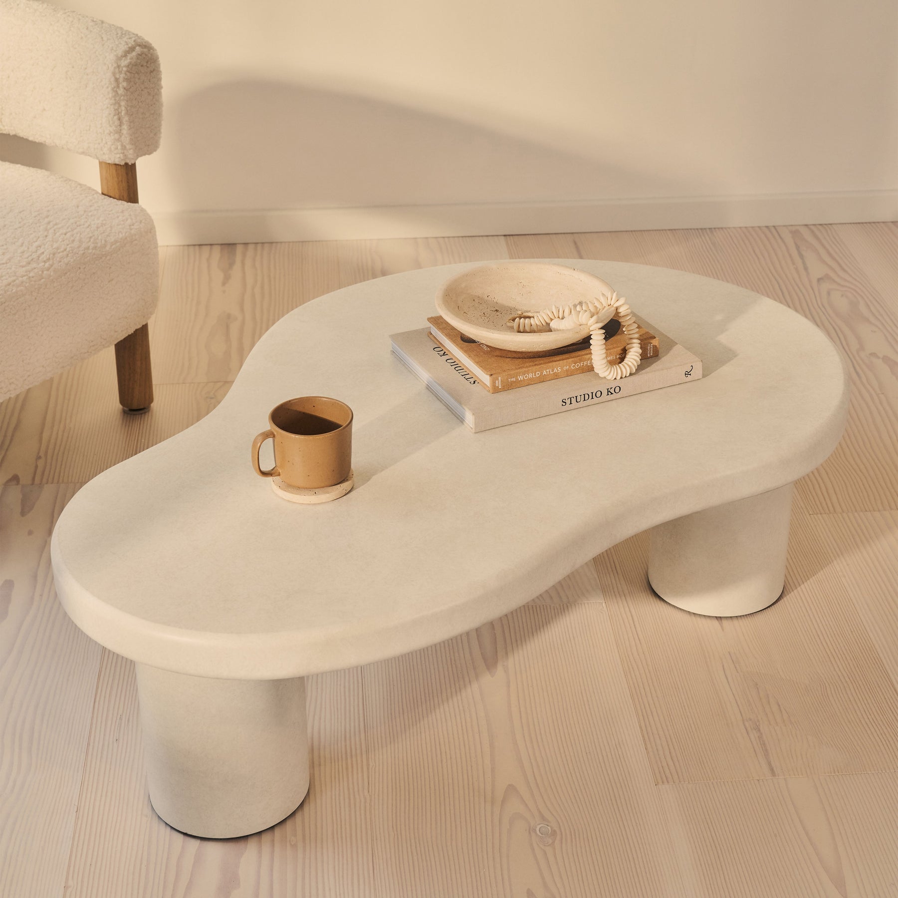 Savanna - Large Concrete Irregular Wooden Coffee Table