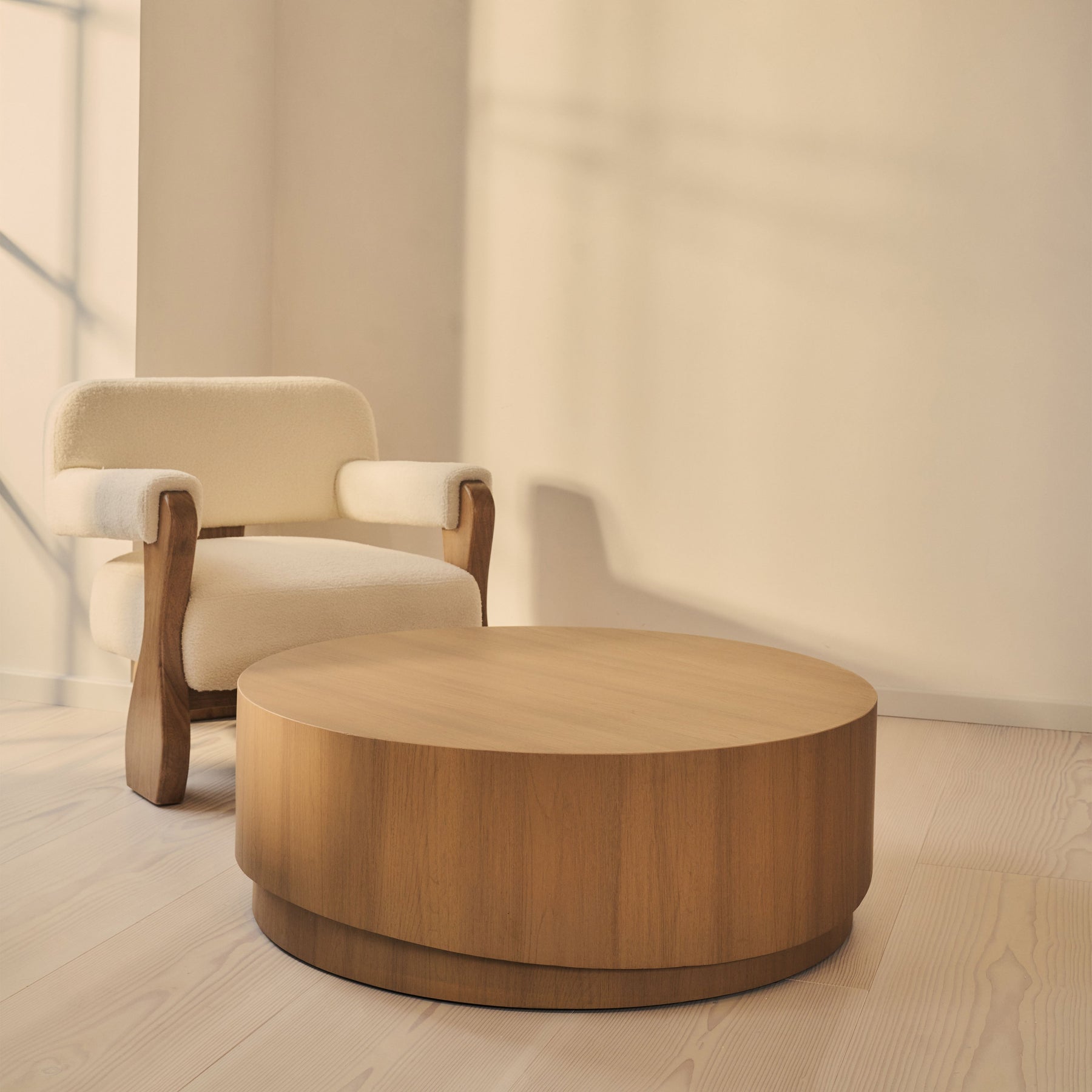 Magna - Warm Wood Wave Coffee Table