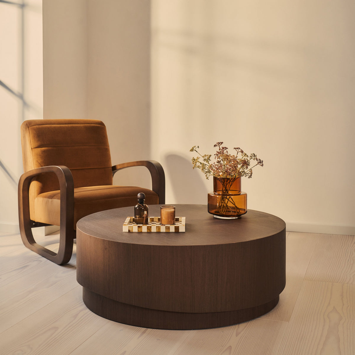 Magna - Dark Wood Wave Coffee Table