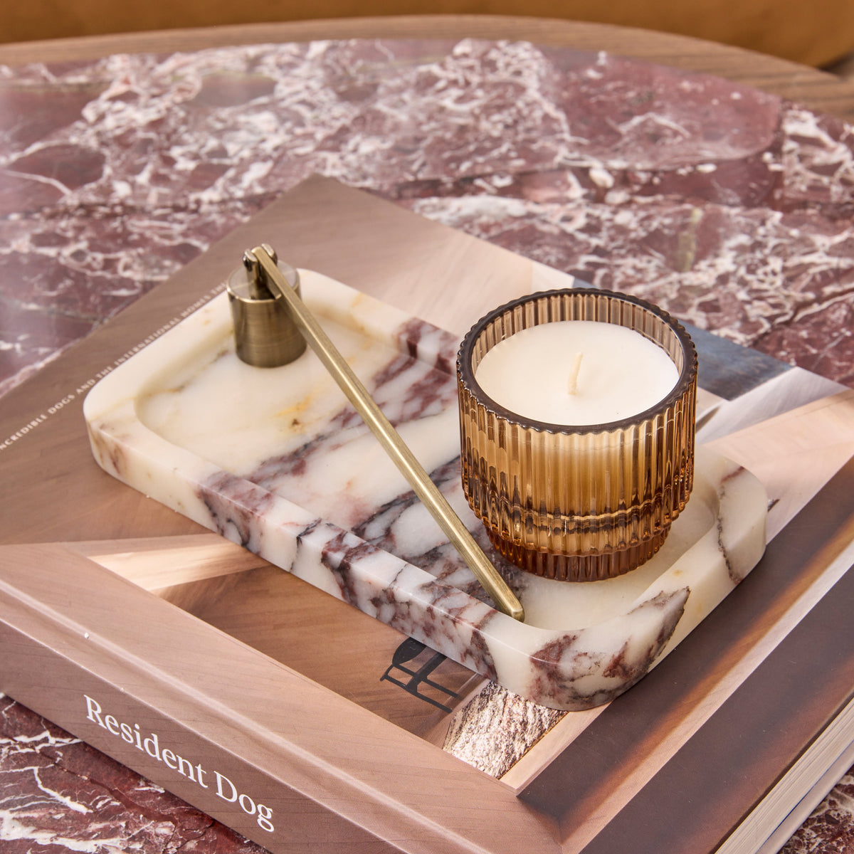 Travara - Calacatta Viola Marble Rectangular Decorative Tray