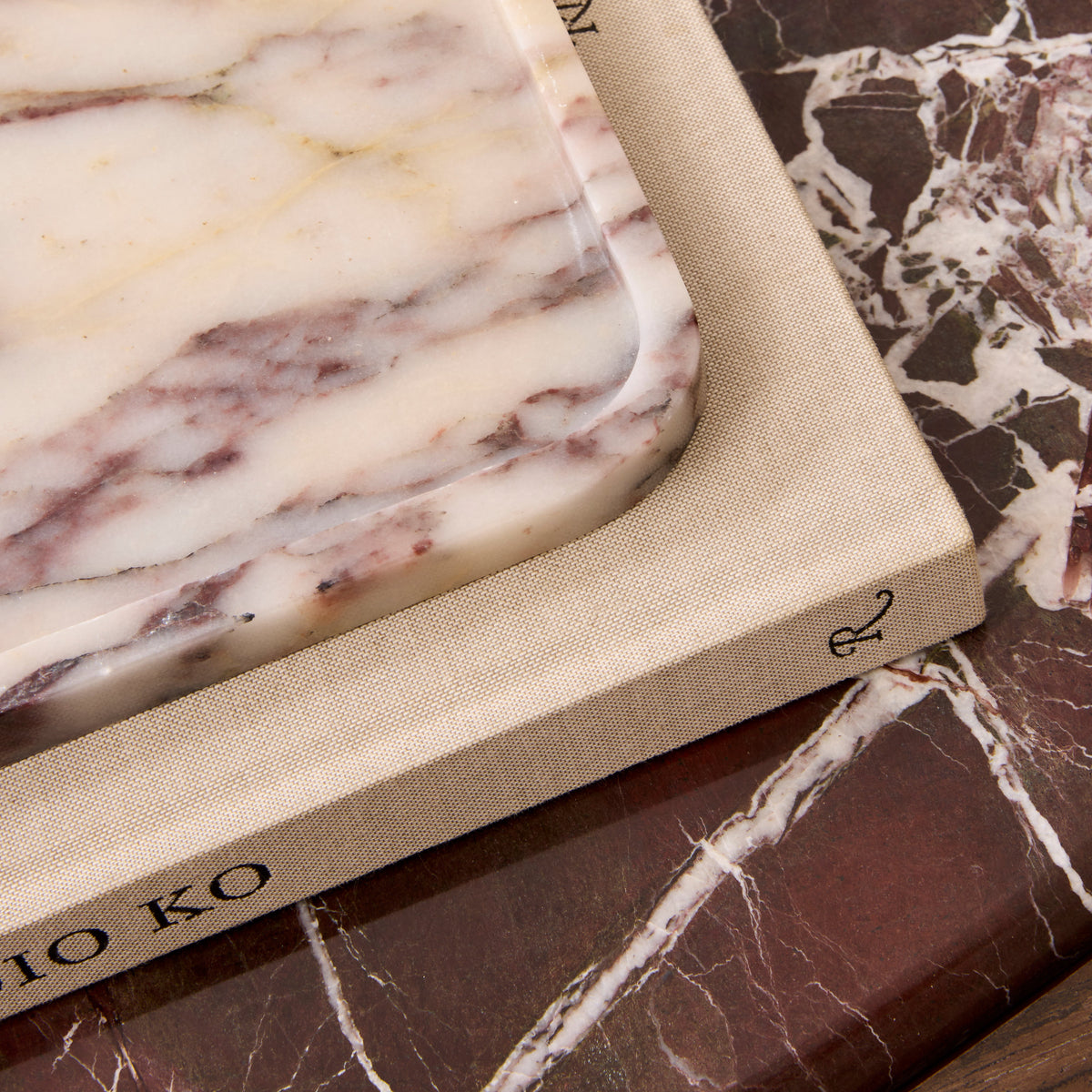 Travara - Calacatta Viola Marble Large Rectangular Decorative Tray