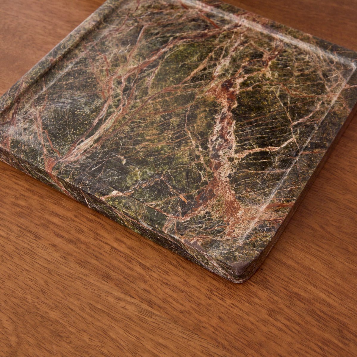 Travara - Green Marble Square Decorative Tray