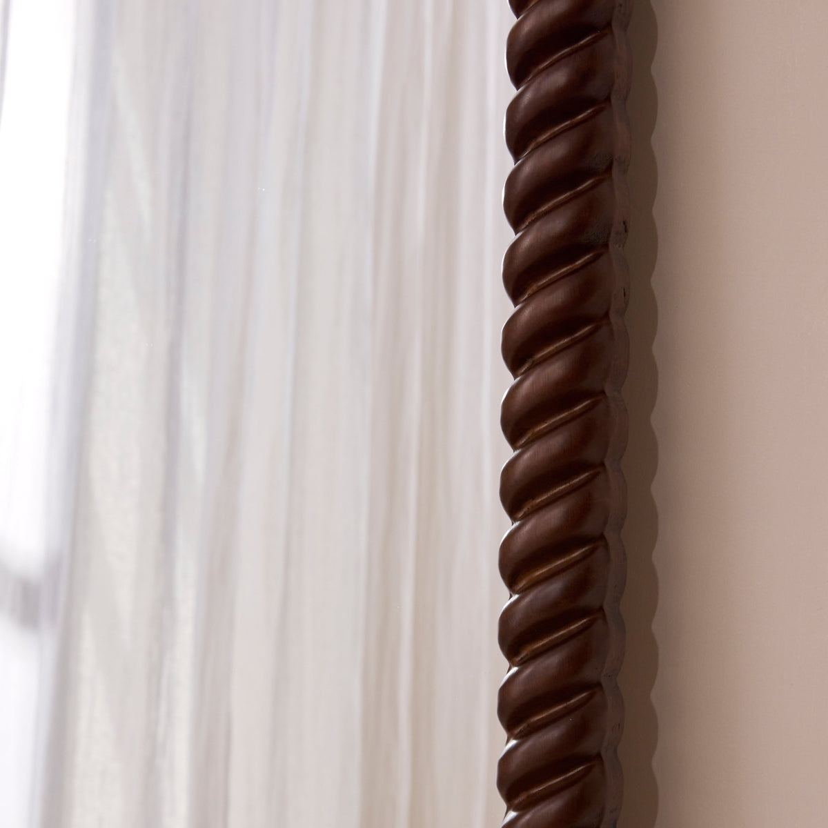 Cordelia - Dark Wood Rope Twist Full Length Arched Mirror 170cm x 80cm