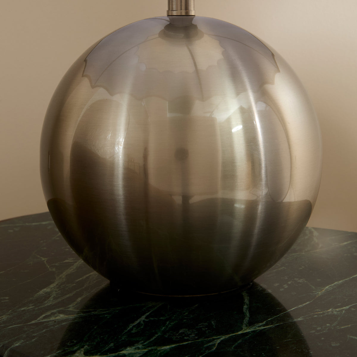 Caia - Brushed Steel Scallop Shade Table Lamp