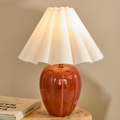 Orla - Terracotta Gloss Ceramic Scallop Shade Table Lamp
