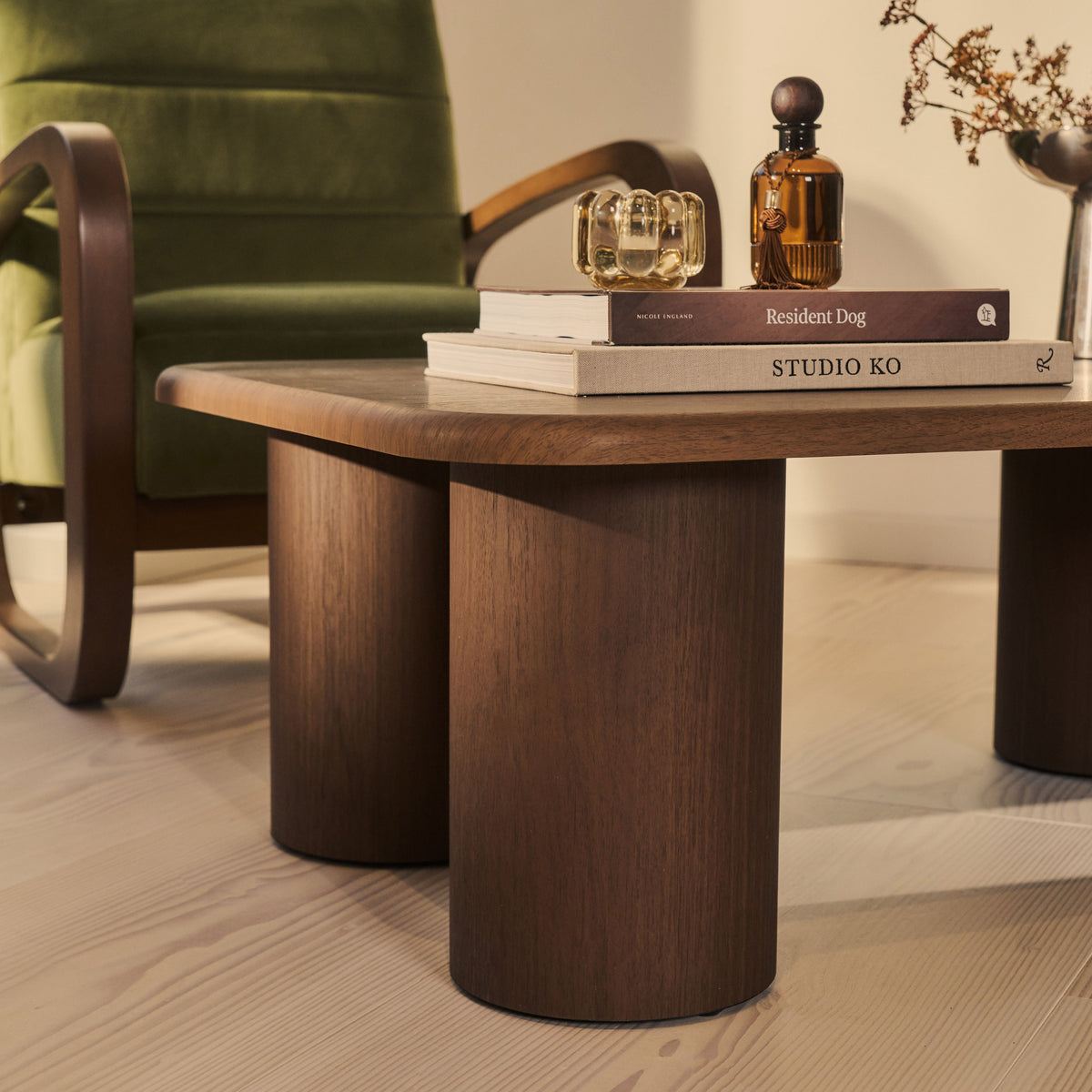 Alina - Dark Wood Rectangular Large Wooden Coffee Table