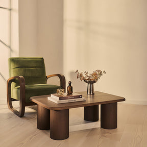 Alina - Dark Wood Rectangular Large Wooden Coffee Table