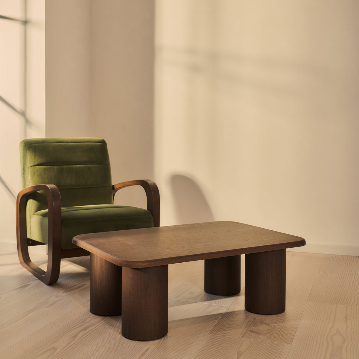 Alina - Dark Wood Rectangular Large Wooden Coffee Table