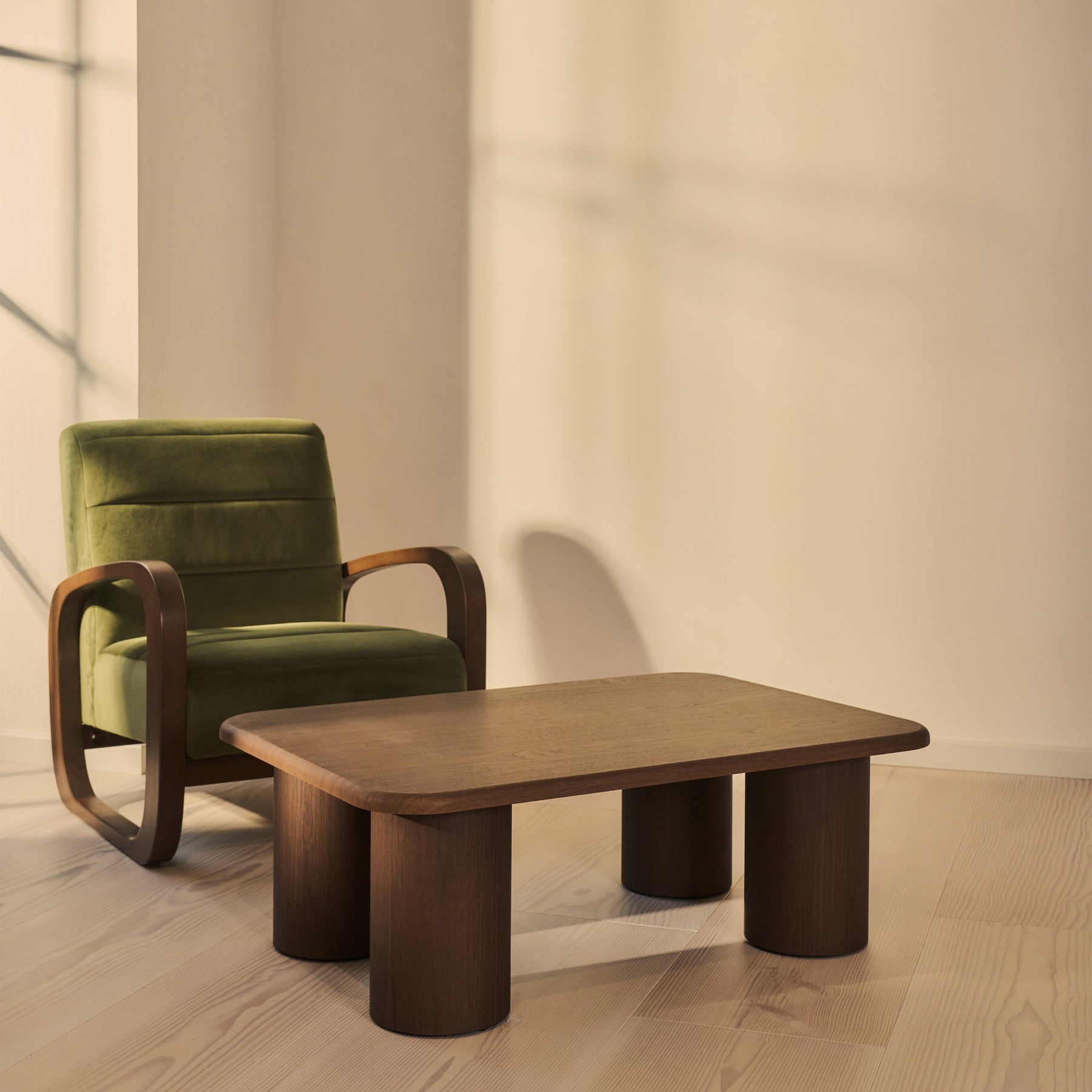 Alina - Dark Wood Rectangular Large Wooden Coffee Table