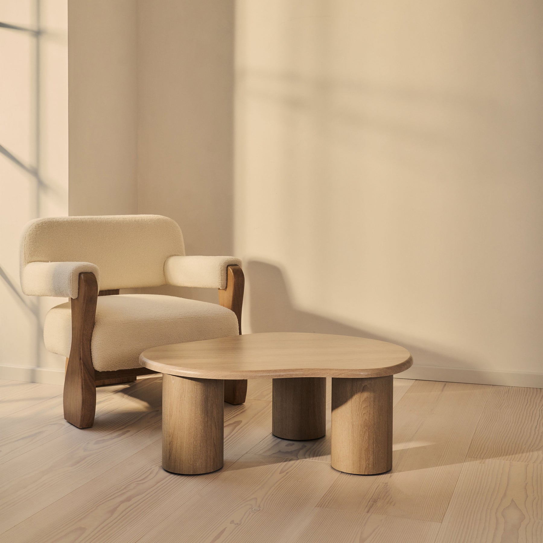 Savanna - Washed Wood Irregular Wooden Coffee Table