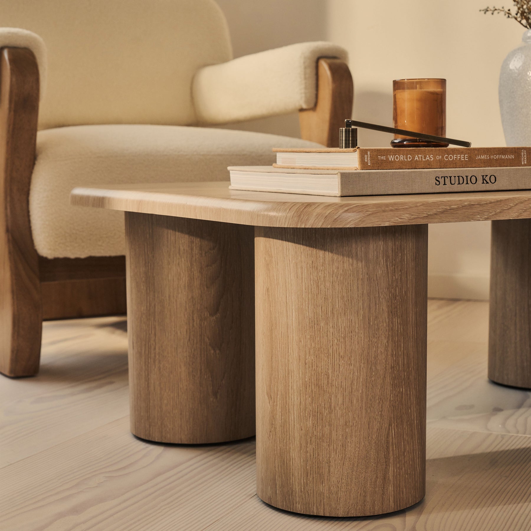 Alina - Washed Wood Rectangular Large Wooden Coffee Table