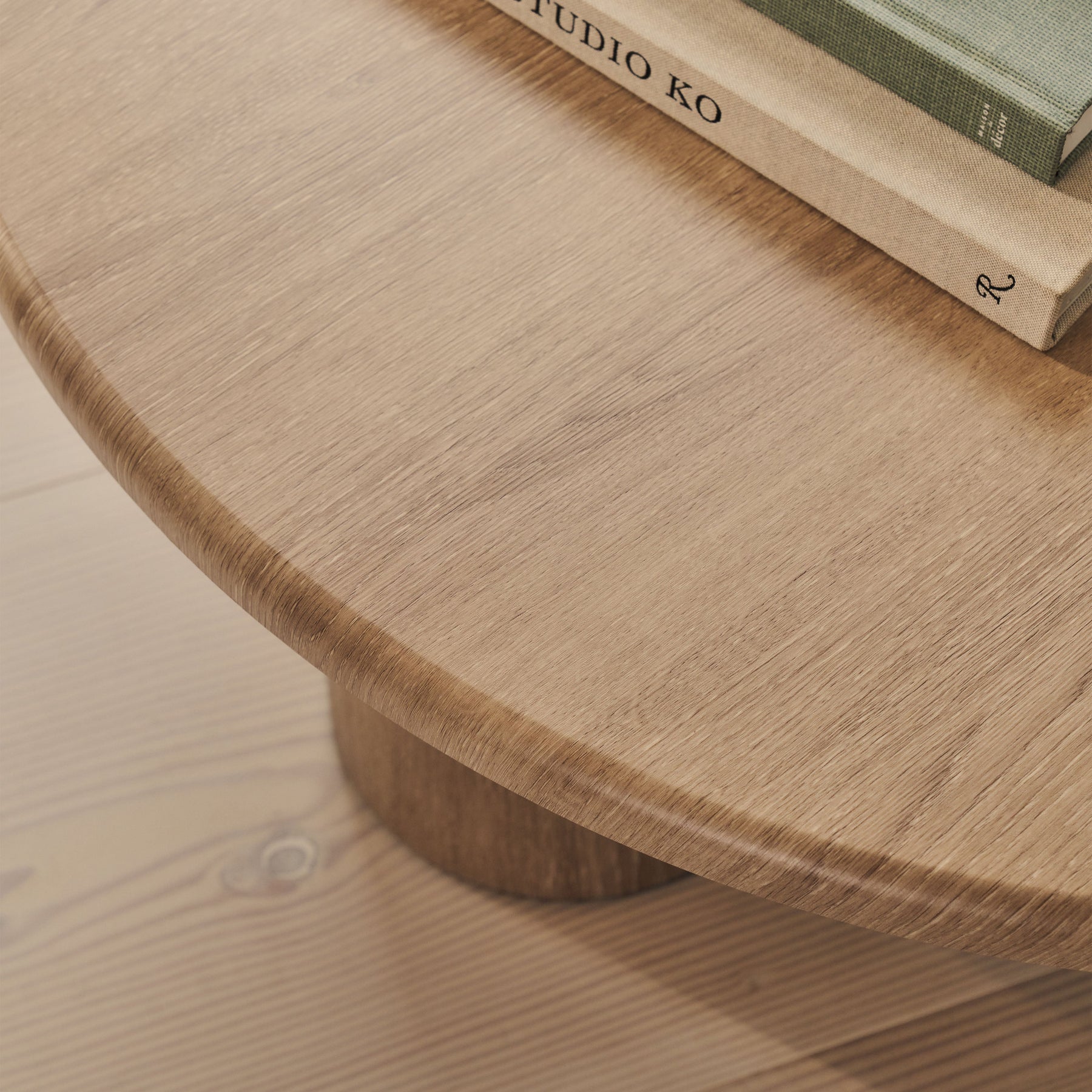 Alina - Washed Wood Round Large Wooden Coffee Table