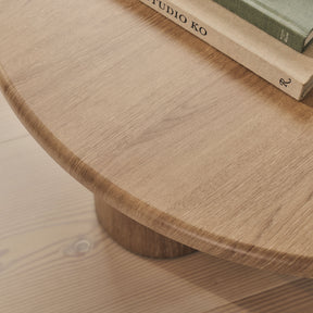 Alina - Washed Wood Round Large Wooden Coffee Table