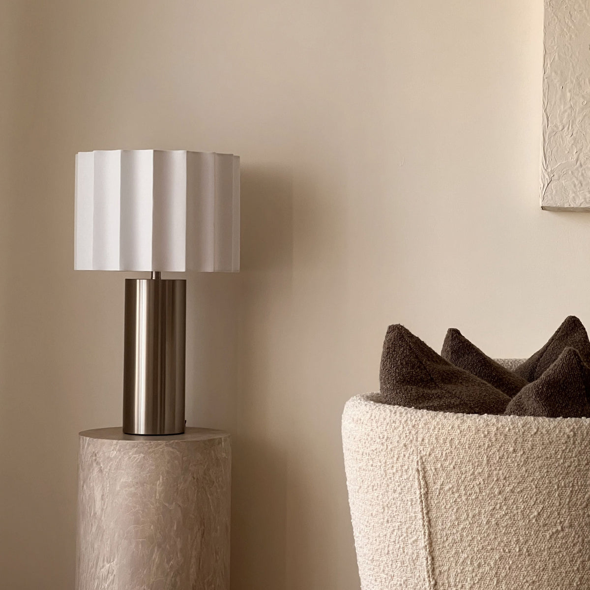 Castella - Brushed Steel Scallop Shade Table Lamp