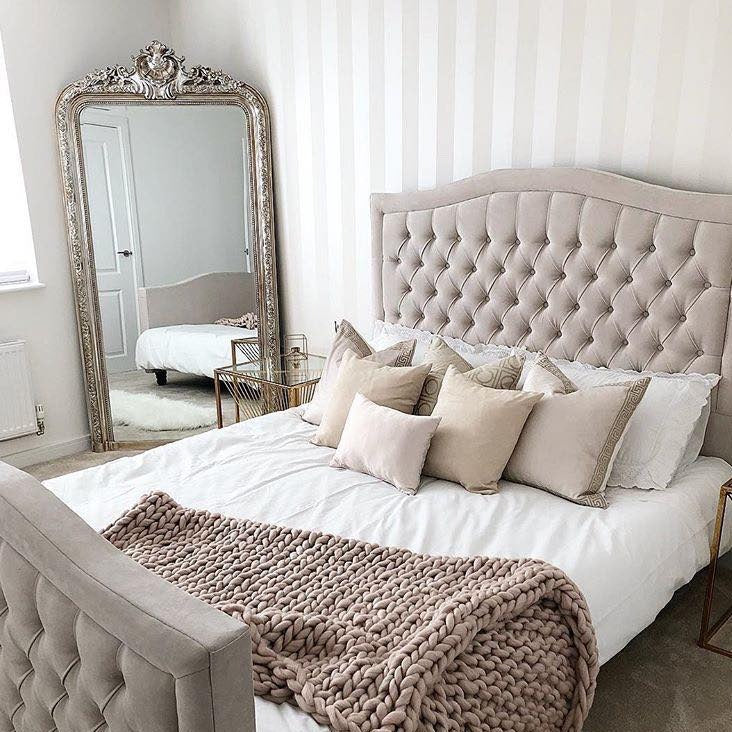  Full Length Champagne Ornate Mirror as a bedroom lean to