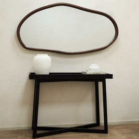 Aaliyah - Dark Wood Irregular Wall Mirror 150cm x 75cm