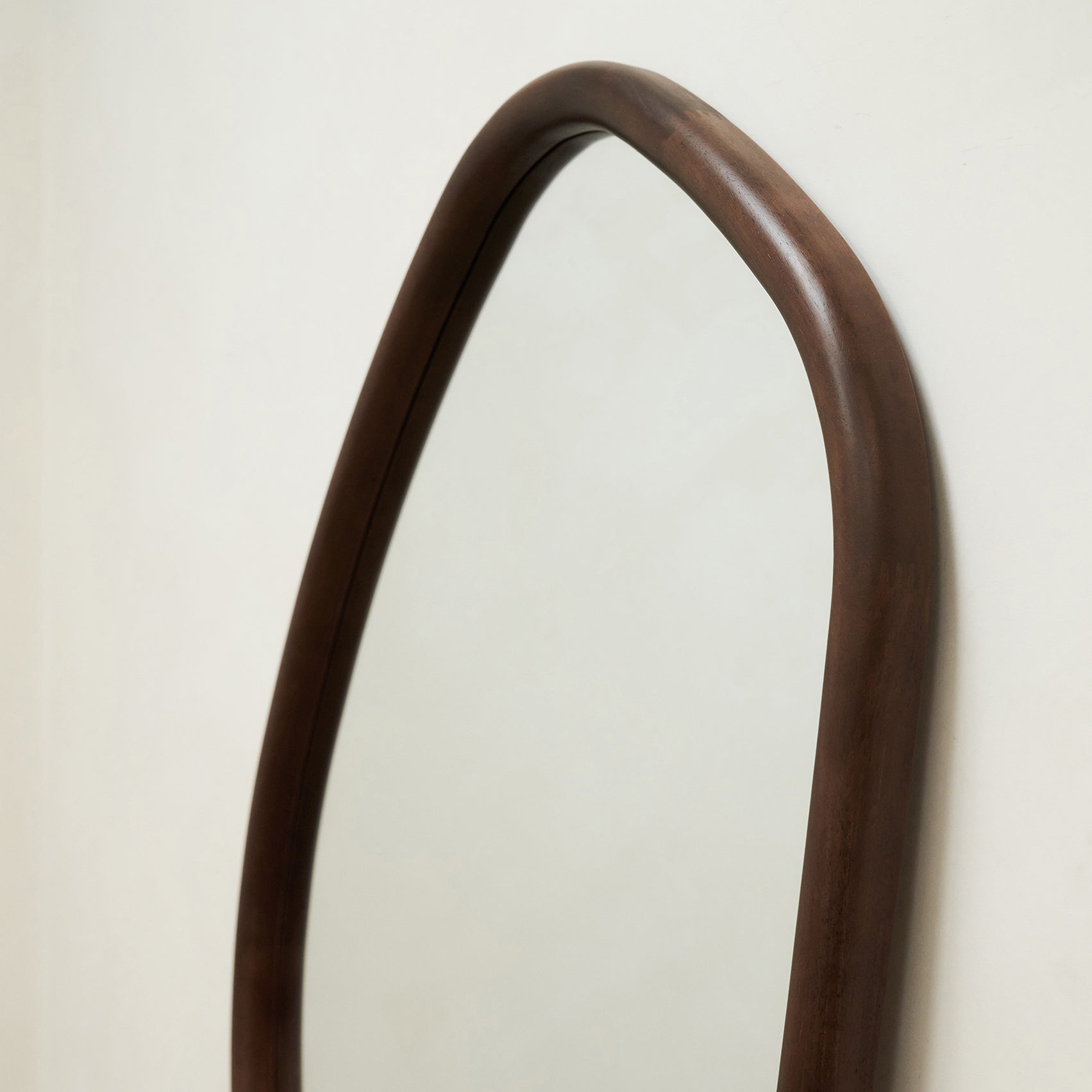 Full Length Dark Wood Organic Irregular Wooden Mirror top arch