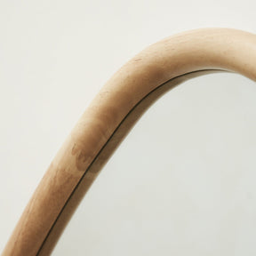 Detail shot of Full Length Natural Organic Irregular Wooden Mirror top arch