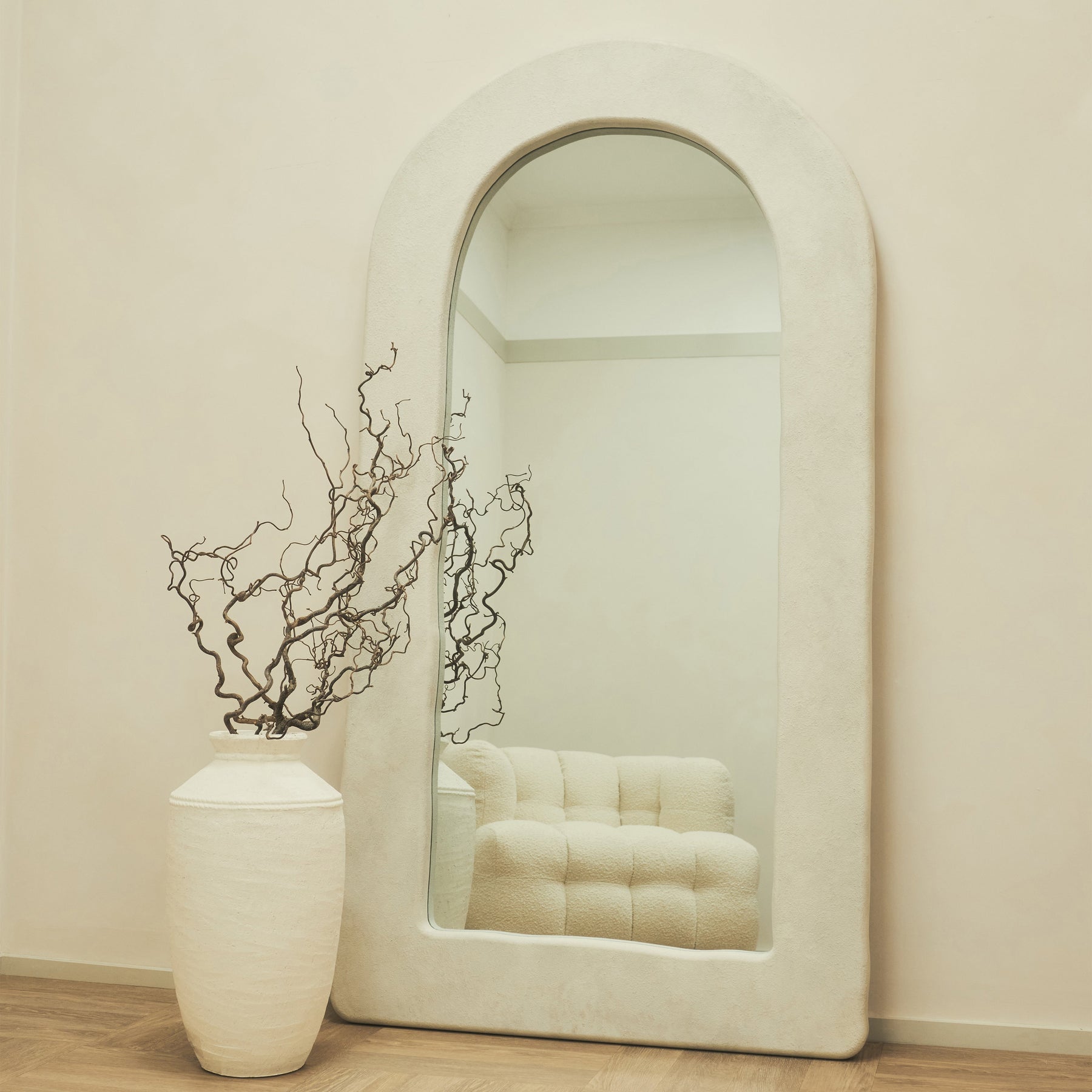 Alessia - Full Length Arched Concrete Mirror 190cm x 100cm