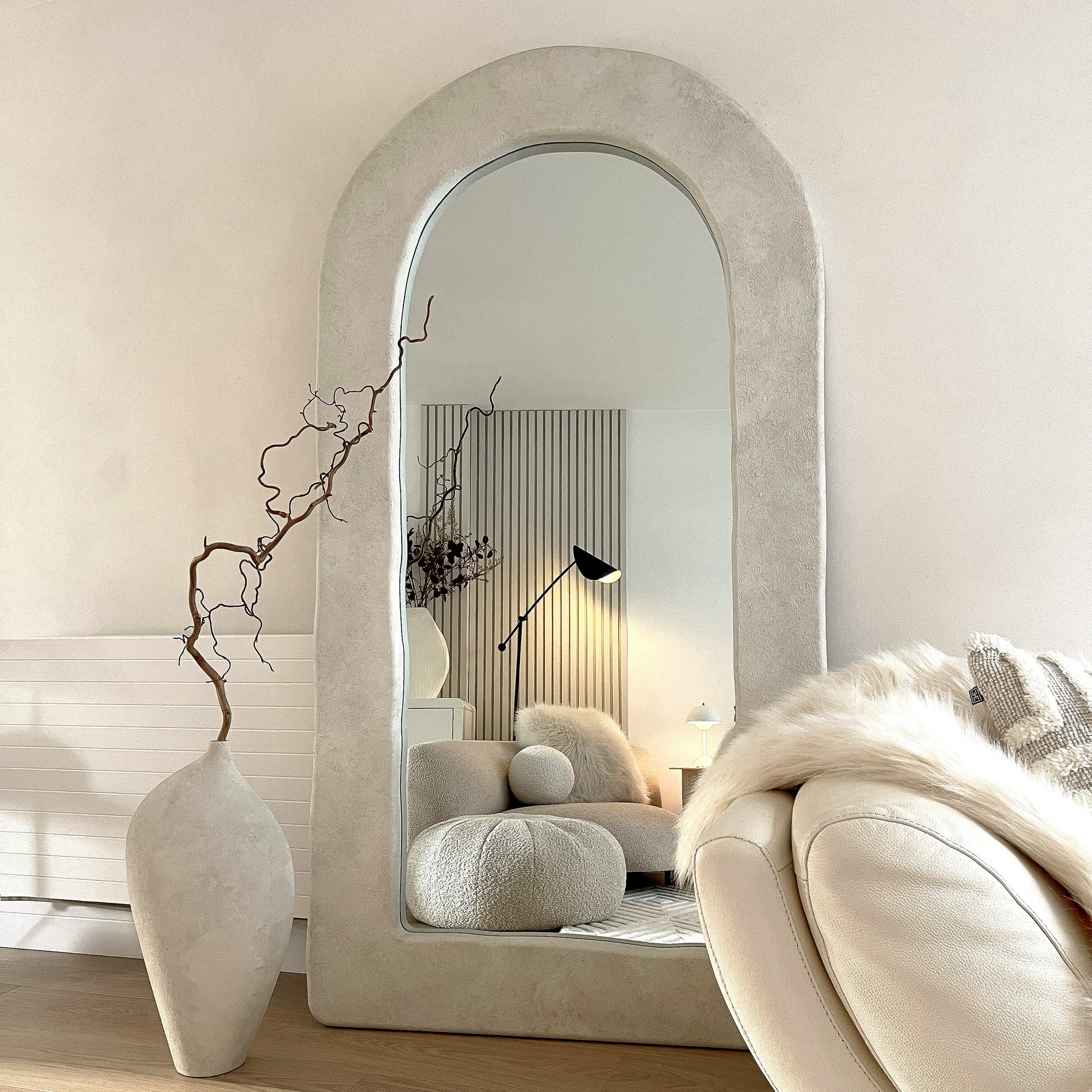 Alessia - Full Length Arched Concrete Mirror 190cm x 100cm