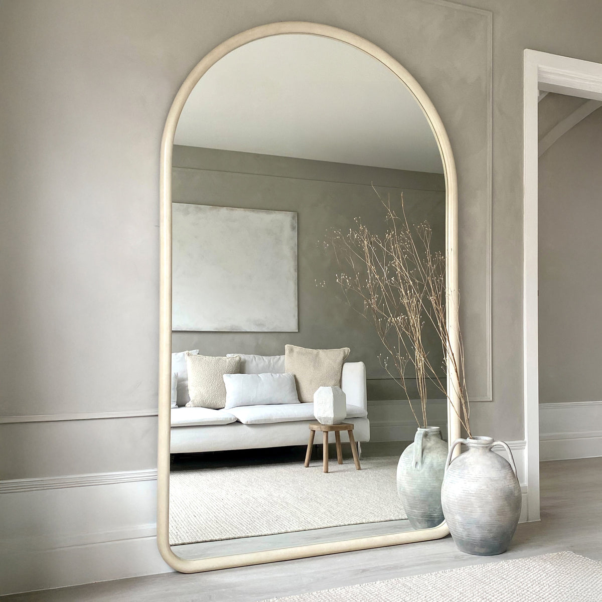 Amora - Full Length Extra Large Arched Concrete Mirror 200cm x 120cm