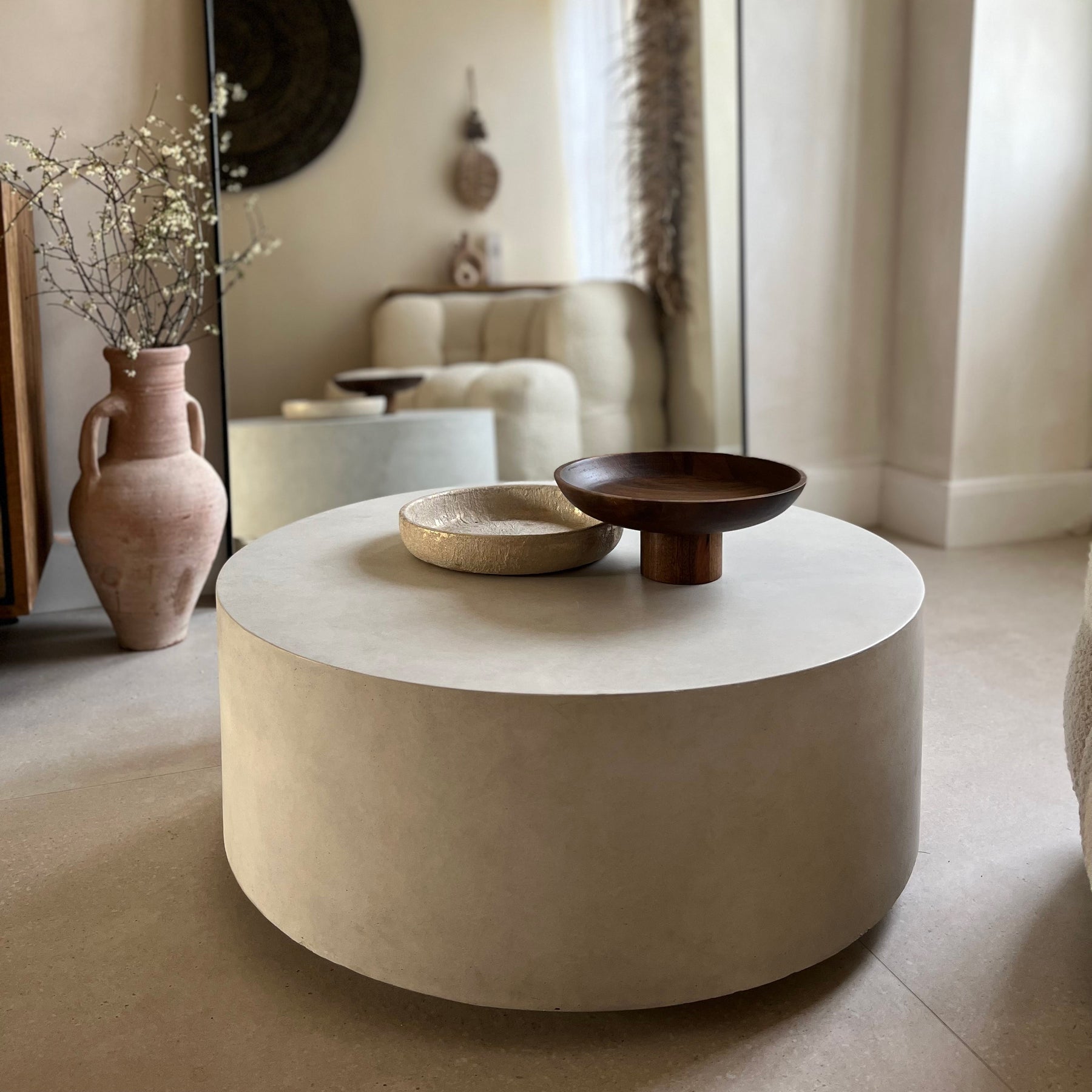 Angelo - Minimal Concrete Round Coffee Table Large