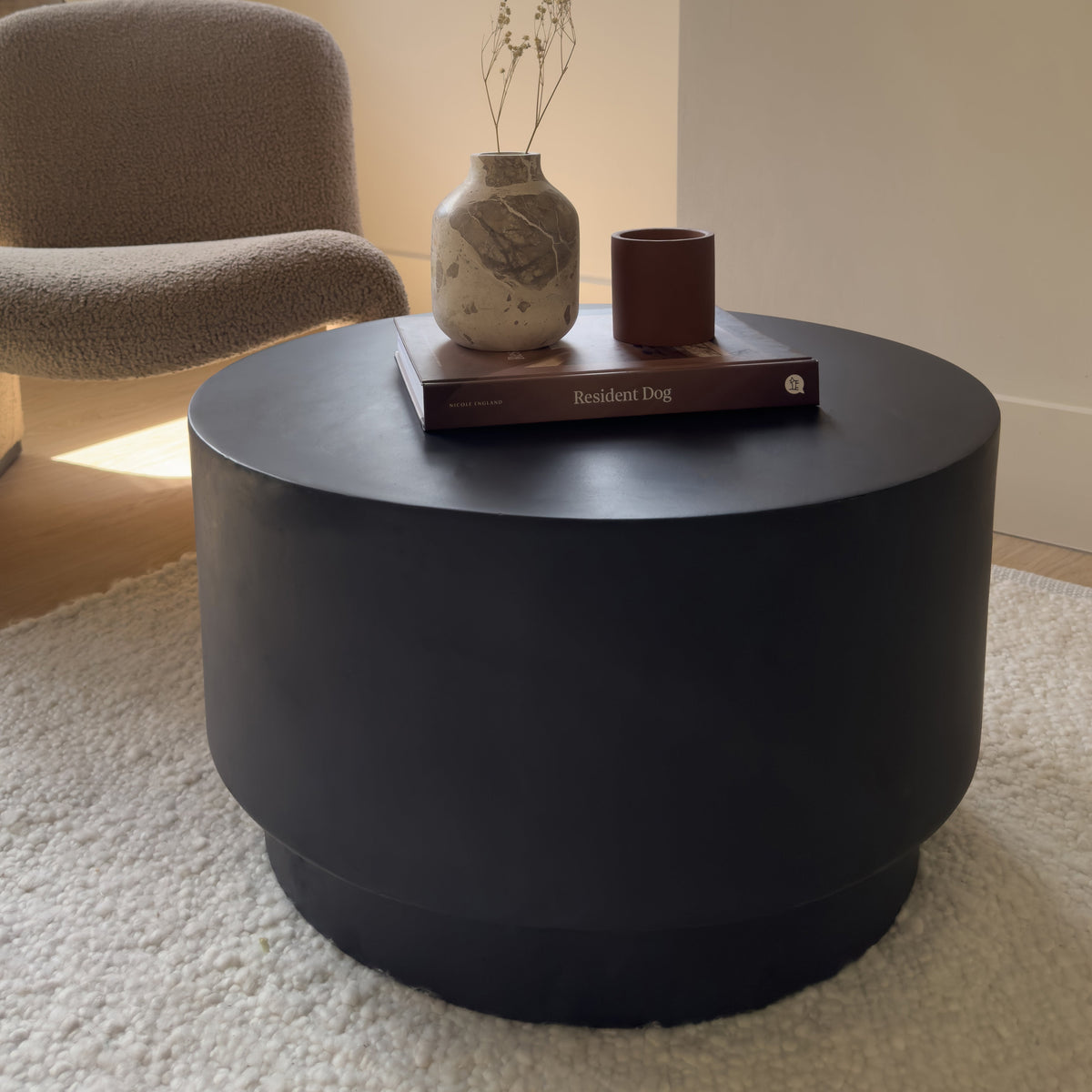 Angelo - Minimal Onyx Round Coffee Table