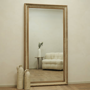 Antoine - Full Length Extra Large White Washed Wood Rectangular Mirror 185cm x 100cm