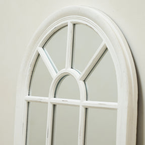 Secondary shot of our White Arched Shabby Chic Window Mirror window pane design