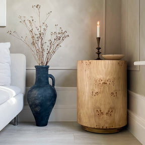 Arbour - Large Natural Burl Wood Premium Round Side Table