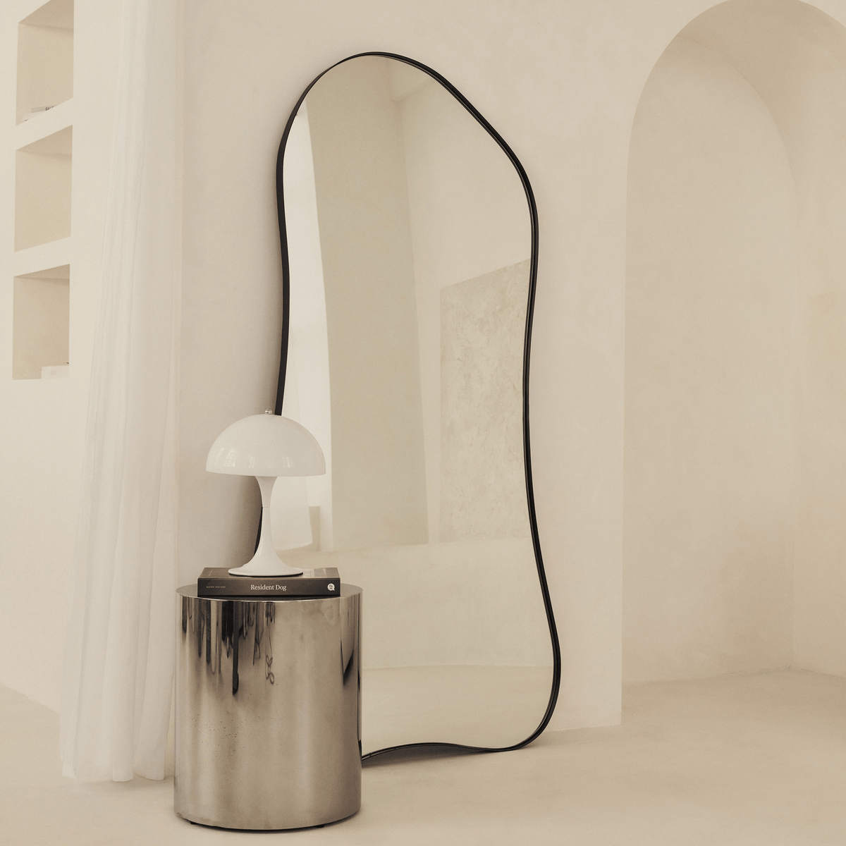 Arcurva Noir - Large Full Length Black Irregular Mirror 170cm x 85cm