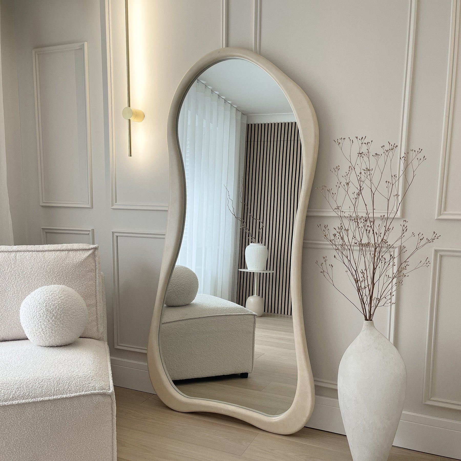 Arcurva - Full Length Concrete Irregular Mirror 172cm x 72cm