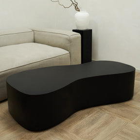 Arlo - Minimal Black Large Irregular Shaped Coffee Table