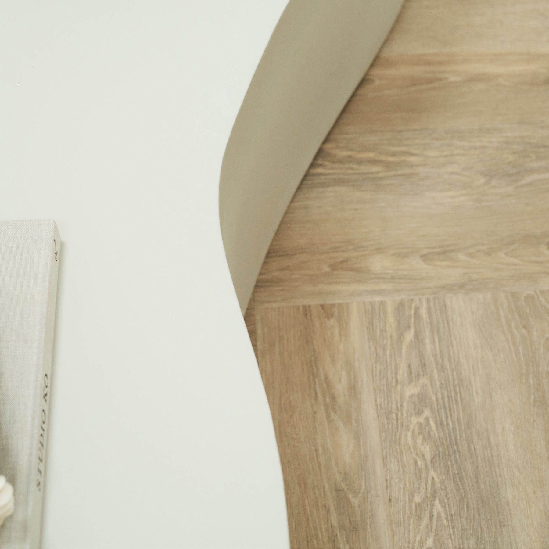 Detail shot of Minimal Concrete Large Irregular Shaped Coffee Table curve