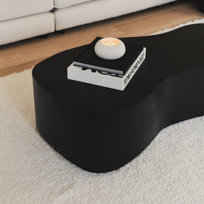 Arlo - Minimal Black Large Irregular Shaped Coffee Table