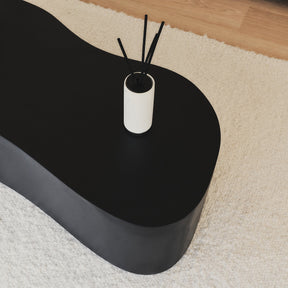 Arlo - Minimal Black Large Irregular Shaped Coffee Table